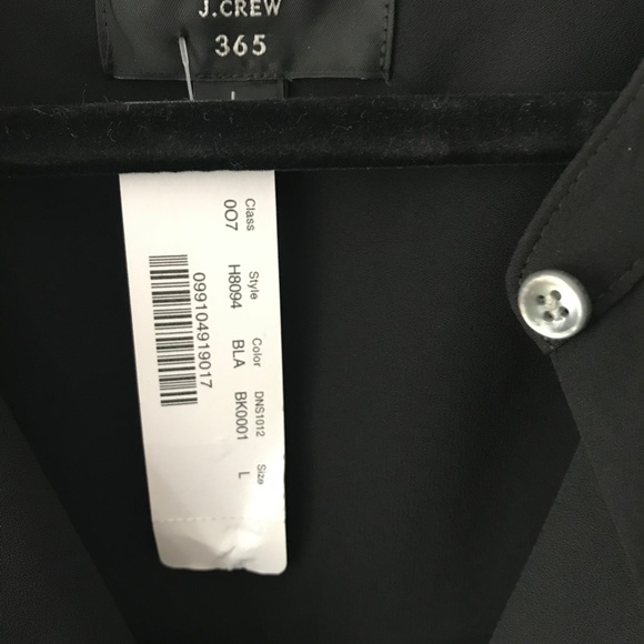 NWT J Crew 365 Black Chiffon Blouse L - Picture 1 of 3